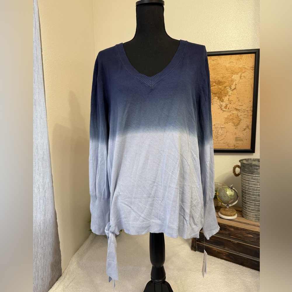 Willow Drive lightweight v-neck ombre sweater